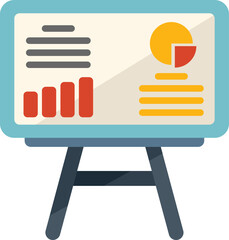 Poster - Banner financial report icon flat vector. Finance page. Document analysis isolated