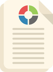 Poster - Chart file icon flat vector. Business paper. Data market isolated