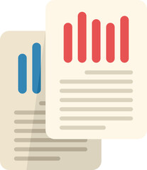 Poster - Data market report icon flat vector. Business document. Chart file isolated