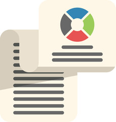 Poster - Graph paper report icon flat vector. Finance market. Business document isolated