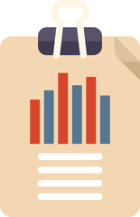 Poster - Clipboard chart icon flat vector. Finance page. Document report isolated