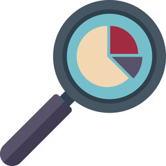 Poster - Search data chart icon flat vector. File market. Finance page isolated