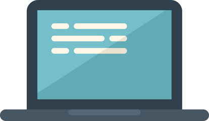 Poster - Laptop report icon flat vector. Market finance. Data file isolated