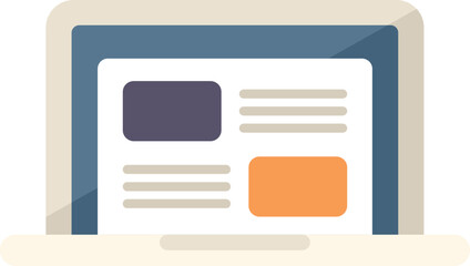 Poster - laptop media icon flat vector. online internet. social service isolated