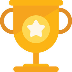 Poster - Gold cup marketing icon flat vector. Online media. Internet strategy isolated