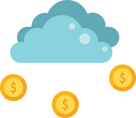 Poster - Cloud online marketing icon flat vector. Media internet. Email service isolated
