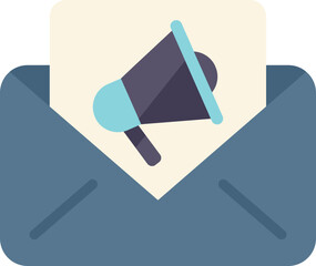 Poster - Mail marketing icon flat vector. Online media. Design email isolated