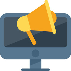 Poster - Search target marketing icon flat vector. Online media internet. Website campaign isolated