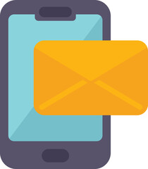 Poster - smartphone mail icon flat vector. online media. social strategy isolated