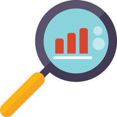 Poster - Search marketing data icon flat vector. Online media. Social service isolated