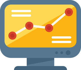 Poster - Online data marketing icon flat vector. Media strategy. Email service isolated