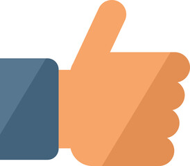 Poster - Thumb up marketing icon flat vector. Online strategy. Social service isolated