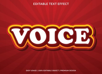 Poster - voice editable text effect template with 3d style and abstract background