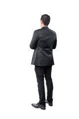 Wall Mural - Rear view of Asian businessman standing