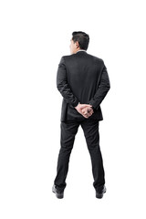 Wall Mural - Rear view of Asian businessman standing