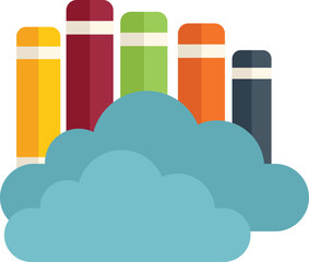 Poster - ebook data icon flat vector. online training. web course isolated