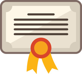 Poster - online training diploma icon flat vector. web course. video student isolated