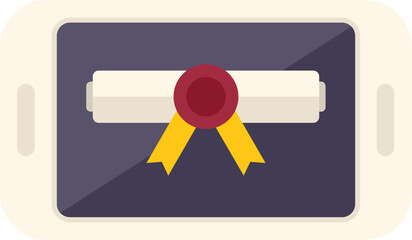 Poster - smartphone online training icon flat vector. web course. digital school isolated
