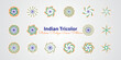 Indian tricolour stickers, badges, icons, patterns, symbols