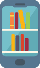 Poster - online library icon flat vector. training people. video distance isolated