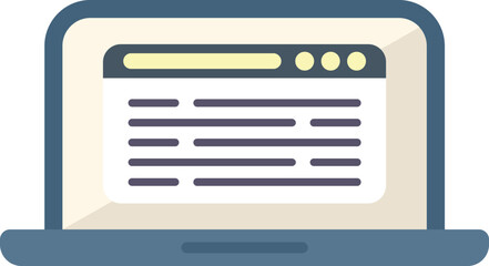 Poster - laptop online course icon flat vector. web people. video distance isolated