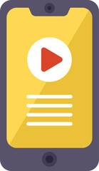 Poster - smartphone video play icon flat vector. online training. home student isolated