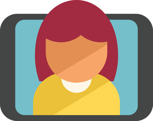 Poster - video call icon flat vector. web course. home student isolated