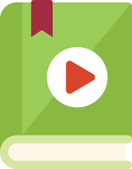 Poster - school audio book icon flat vector. online people. digital class isolated