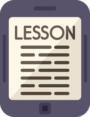 Poster - online lesson icon flat vector. digital school. book class isolated