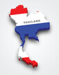Thailand 3d flag map vector