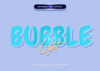 Poster - Plastic blue Balloon style. Effect Bubble text style effect. mockup editable. font.