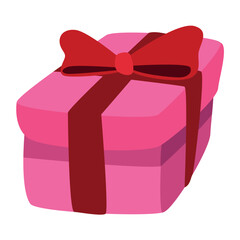 Sticker - pink gift box present