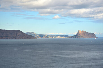 Wall Mural - Mediterranean sea in Alicante coast, Spain, between the towns of Albir and Calpe in a sunny day.