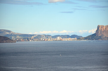 Wall Mural - Mediterranean sea in Alicante coast, Spain, between the towns of Albir and Calpe in a sunny day.