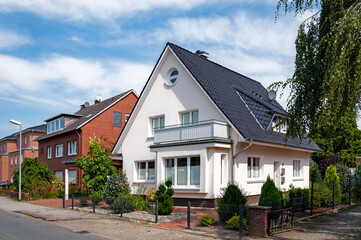 Cozy german house. Street in Germany.