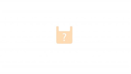Poster - Animated mystery purchase element. Flat cartoon style HD video footage. Surprise in package. Shopping bag color illustration on white background with alpha channel transparency for animation
