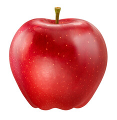 Wall Mural - Red Apple with leaf isolated on white background, Fresh Red apple on white PNG File.