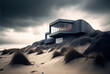 Leinwandbild Motiv exterior concept sketch of a modern minimalist cozy house in 3d rendering style
