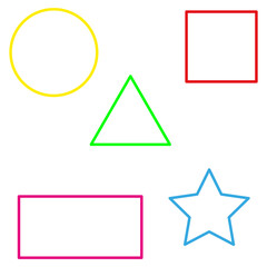 Poster - colored geometric shapes frames. Trendy design. Geometric shape. Vector illustration. Stock image.