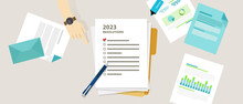 2023 New Years Resolutions Check List Goals Plan Check Mark Illustration Paper With Checkbox Of Plan