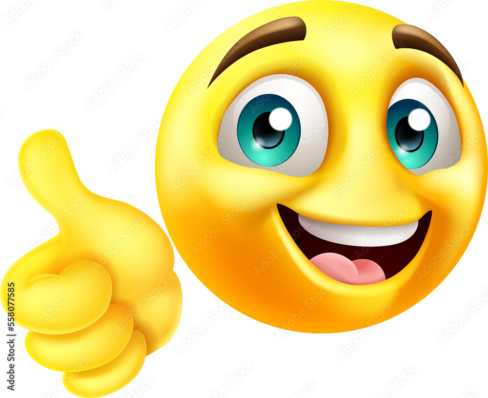 Thumbs Up Emoji Emoticon Face Cartoon Icon 素材庫插圖 | Adobe Stock