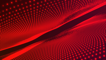 Poster - Background big data visualization futuristic technology. Digital dynamic wave of dots. Network connection structure.