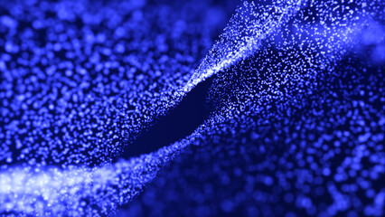 Aufkleber - Abstract wave. Big data technology 3d rendering. Abstract background with a dynamic wave.Connecting background.