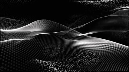 Aufkleber - Abstract background with a dynamic wave.Connecting background. Abstract wave. Big data technology 3d rendering