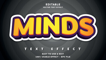 Poster - editable minds vector text effect with modern style design usable for logo or company campaign