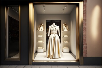Contemporary luxurious fashion store interior. generative ai