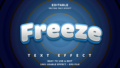 Poster - editable freeze vector text effect with modern style design usable for logo or company campaign