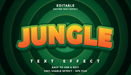 Poster - editable jungle vector text effect with modern style design usable for logo or company campaign