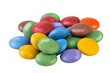 Multicolored glazed dragee isolated on transparent background.