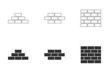 Bricks Icon Set. Simple Design. Vector Illustration.